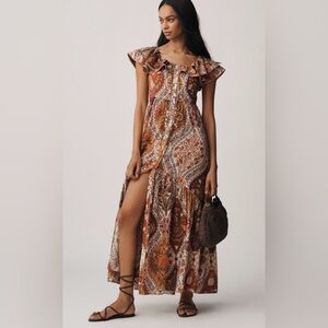 NWT Anthropologie farm Rio romantic nature off shoulder dress medium